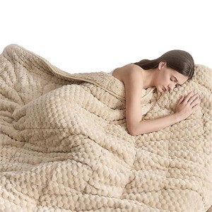 <b>Weighted</b> <b>Blanket</b> Fleece Solid Color Light Yellow Winter Eco-Friendly Adult Heavyweight Bedding Cover - Product Image 5