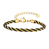 Alin 2025 Bracelet en acier inoxydable pour hommes Nouveau style de corde tressée Bijoux classiques