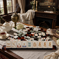Ensemble de Mahjong américain haut de gamme avec 160 tuiles en acrylique imitation écaille de tortue pour la vente en gros, cadeau, OEM ODM