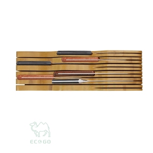 Porte-couteaux en bambou écologique avec capacité personnalisée pour le comptoir de cuisine, organisateur de rangement pour couteaux de chef - Product Image 3