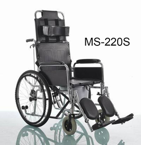 รถเข็นคนพิการแบบพับได้ด้วยมือ รุ่น (MS-220S) โครงเหล็ก พนักพิงสูง น้ำหนักเบา - Product Image 1