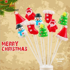 Variedad de piruletas navideñas festivas OEM de fábrica, dulces envueltos individualmente: Árbol de Navidad, muñeco de nieve, dulces de oso polar - Product Image 5