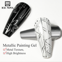 ICE NOVA fabricant professionnel Oem/odm haute qualité Gel vernis à ongles argent miroir Chrome métallisé peinture à ongles Art Hema gratuit