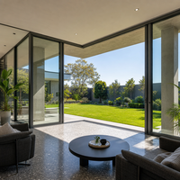 Fenêtre coulissante de luxe en aluminium Haoyue, résistante à l'usure, avec grande vue, verre renforcé, pour projets immobiliers