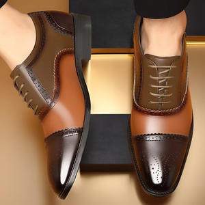 Nuevos Zapatos de Cuero Hechos a Mano con Patrón de Grano de Vaca para Hombre, Zapatos Oxford Formales de Negocios con Punta Cuadrada y Función Antideslizante - Product Image 4