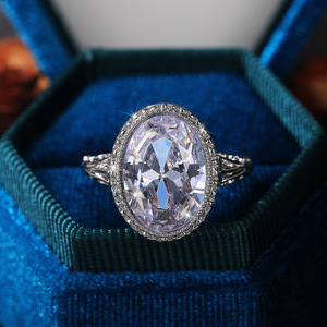 Oval Topaz Color <b>Crystal</b> <b>Ring</b> for Women Elegant Minimalist Fashion Daily Party Accessories - Product Image 3