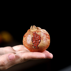 Yixing Purple Clay Pomegranate <b>Tea</b> Pet Zisha Ceramic Ornament For <b>Tea</b> <b>Set</b> Decor - Product Image 2