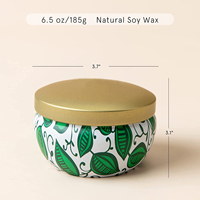 Boîtes cadeaux décoratives en métal pour bougies parfumées en cire de soja personnalisées en gros, pour la maison, les bars, forme de noix de coco, état neuf