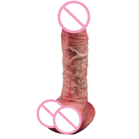 Consolador vibrador supersuave para adultos, pene de emulación realista de silicona líquida de platino de doble capa para masturbación femenina