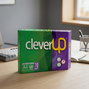 Papier pour imprimante Clever A4 70, blancheur 92%, format 210x297 mm, 70 g/m², 5 rames, 500 feuilles par ramette, 5 ramettes par carton - Product Image 4