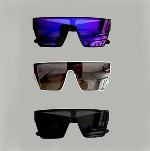 21041 hợp thời trang phụ nữ một mảnh lens Sun Glasses Retro quá khổ bóng râm lớn khung vuông Kính mát cho nam giới