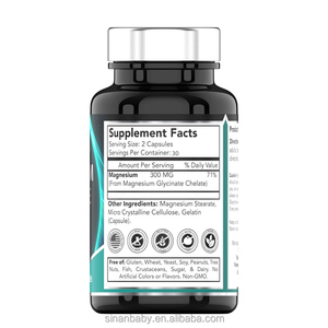Capsule di Magnesio 300mg Certificato Halal OEM/ODM (60 Pillole/Flacone) Integratore per il Sonno, Sedazione e Rilassamento Muscolare - Product Image 2
