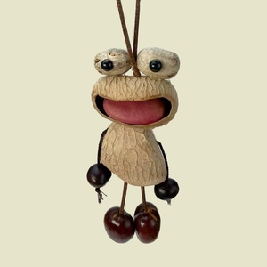 Wholesale Natural Fruit Shell Cute Character Hanging Charm Handcrafted Fabric Doll Key Pendant Wind Chime - Product Image 2