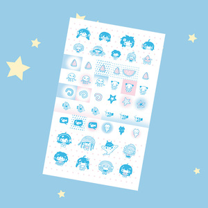 1 tấm phong cách Hàn Quốc Retro mùa hè cô gái nhân vật dán dễ thương phim hoạt hình guka tay tài khoản tự làm - Product Image 6