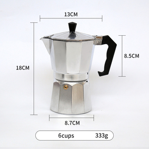 <span class=keywords><strong>Meilleure</strong></span> vente de <span class=keywords><strong>cafetière</strong></span> italienne Moka avec aluminium 3/6 tasses Mini <span class=keywords><strong>cafetière</strong></span> à expresso portable argentée avec manche en bois - Product Image 4