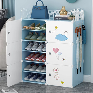 Multi Layer Dustproof <b>Shoe</b> <b>Rack</b> Plastic Freestanding Modern Design For Dormitory Entrance <b>Storage</b> Solution - Product Image 1