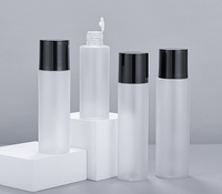 Set Botol Serum & Lotion Perawatan Kulit PET Berlapis Elektro dengan Tutup Sekrup, Botol Toner Transparan Matte