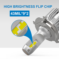 NAO-faro de luz Led 6500K, 7200LM, S3, H11, reemplazo de halógeno y lente de xenón, Mini bombillas H4, H11, H7