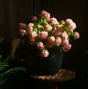 Realistische 60cm Einzelstiel 3-Köpfige Rosa Künstliche Hortensie aus Seide für Luxuriöse Inneneinrichtung Moderne Heimdekoration - Product Image 6