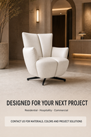 Fauteuil individuel personnalisé OEM/ODM avec revêtement en cuir pleine fleur ou en tissu, chaise de salon d'intérieur pour projets hôteliers et mobilier domestique