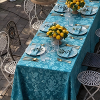 Nappe de table en jacquard de luxe, polyester tissé, pour hôtel, banquet, salle à manger, taille sur mesure