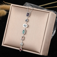 Kalung Wanita Mewah dari Baja Anti Karat dengan Liontin Berumbai Unik, Perhiasan Berlapis Emas Trendy dengan Batu Zirkon yang Serasi Warna