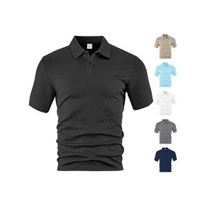 Camiseta Polo Jacquard de Color Sólido, Transpirable y Ligera para Hombre, Estilo Europeo Americano, Manga Corta, Informal, Tallas M, L, XL, XXL - Product Image 3