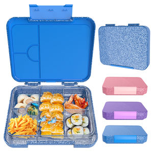 Aohea Boîte à <span class=keywords><strong>bento</strong></span> colorée en poudre d'échalote de qualité alimentaire pour enfants Boîte à lunch écologique réutilisable à 4 compartiments pour enfants - Product Image 1