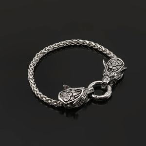 Pulsera Geométrica con Cabeza de Lobo Vikinga Retro Maxfree, Aleación Chapada en Oro, Moda Masculina, Estilo Nórdico Noruego, Versátil y Moderno - Product Image 4