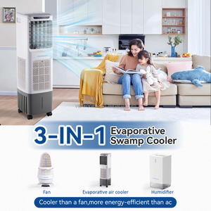 Climatiseur portable rechargeable AC/DC, batterie lithium rechargeable, refroidisseur d'air solaire à évaporation d'eau, ventilateur - Product Image 3