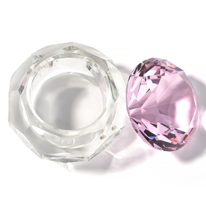 Godet en verre irisé en forme de diamant avec couvercle anti-fuite, pour poudre liquide acrylique, idéal pour salon de manucure - Product Image 4