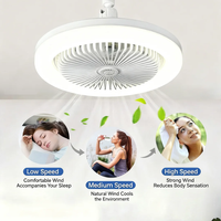 Ventilateur de plafond E27 à tête pivotante, lampe ventilateur à huile essentielle aromatique avec LED à intensité variable silencieuse, promotion chambre à coucher