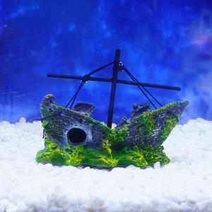 Ingrosso Creative Piccole Resine Vecchia Barca di Pesce di Barca a Vela Naufragio Nave Inaffondata Decorazioni Acquario Accessori per Serbatoio di Pesci - Product Image 1
