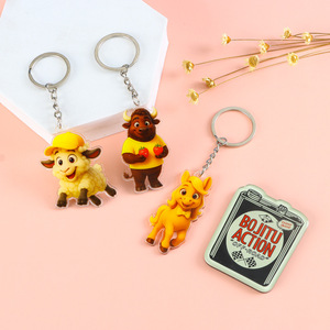 Porte-clés en acrylique Wangcheng, pendentif personnage de dessin animé, support transparent double face, breloque de sac, style décontracté, cadeau - Product Image 1
