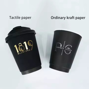 Custom Luxe Wegwerp Zwarte Koffie Kopjes Met Gouden Dubbele Wand Pe Gecoat Papier 2.5-16Oz Capaciteit Deksel Voor Speciale Dranken - Product Image 6