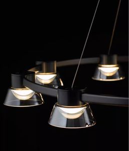 Lustre de table à manger en verre italien moderne et minimaliste Installation facile au plafond Bar de salon moyen de forme carrée - Product Image 6