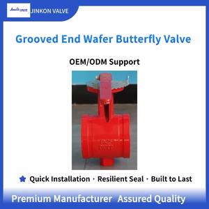 שסתום פרפר D81X-16 עם ידית מחורצת, גוף ברזל יצוק QT450, דיסק מצופה EPDM במלואו, עמיד בפני קורוזיה, שסתום אש. - Product Image 2