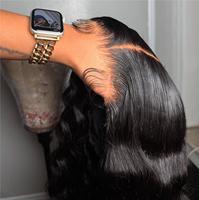 Peluca frontal de encaje 13x4 sin pegamento, 100% vietnamita, súper doblemente estirada, lisa, color natural, cabello humano virgen sin procesar SDD para mujer