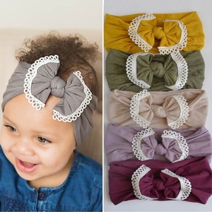 Accessoire pour <span class=keywords><strong>cheveux</strong></span> de bébé YiLove, style européen et américain, décontracté, nœud en nylon ultra-doux, bandeau pour enfants - Product Image 2