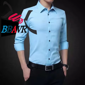 เสื้อเชิ้ตผู้ชายสีพื้น แขนยาว สไตล์เกาหลี ทรงเข้ารูป สำหรับฤดูใบไม้ร่วง เหมาะสำหรับใส่ทำงาน ธุรกิจ ให้ลุคหล่อ เท่ห์ ดูเป็นมืออาชีพ - Product Image 4