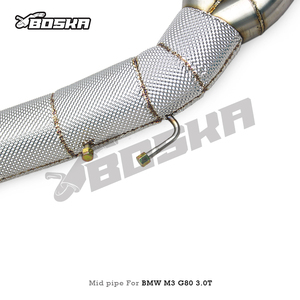 ท่อไอเสียสแตนเลสขัดเงาแบบตรงรุ่น H Pipe Mid Pipe สำหรับ BMW M3 G80/M4 G82 3.0T ปี 2021-2024 หนา 1.5 มม. พร้อมแผ่นกันความร้อนแบบไหลสูง - Product Image 4