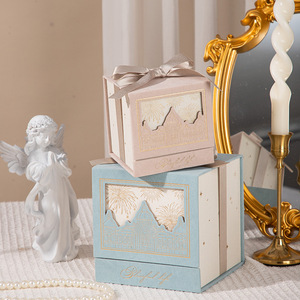 Caja de regalo de Castillo de ante de lujo europeo, caja de dulces de compromiso de boda portátil ligera para cajas de papel de San Valentín - Product Image 3