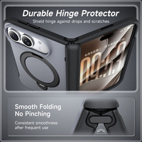 Étui de luxe magnétique pliable anti-rayures avec anneau rotatif à 360° et protection intégrale de la charnière contre les chutes pour iPhone Duo