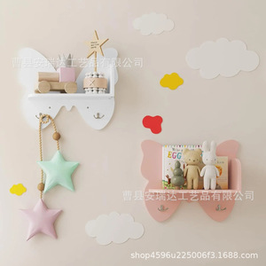 Butterfly Shaped Wall Mounted <b>Shelf</b> For Bedroom Living Room Decorative Storage Display Rack With <b>Hooks</b> And <b>Shelf</b> - Product Image 5