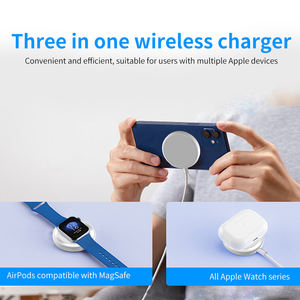 Chargeur sans fil magnétique 3 en <span class=keywords><strong>1</strong></span>, charge rapide 15W, type-C, chargeur sans fil portable rond, logo personnalisé, cadeau, vente chaude 2026 - Product Image 4