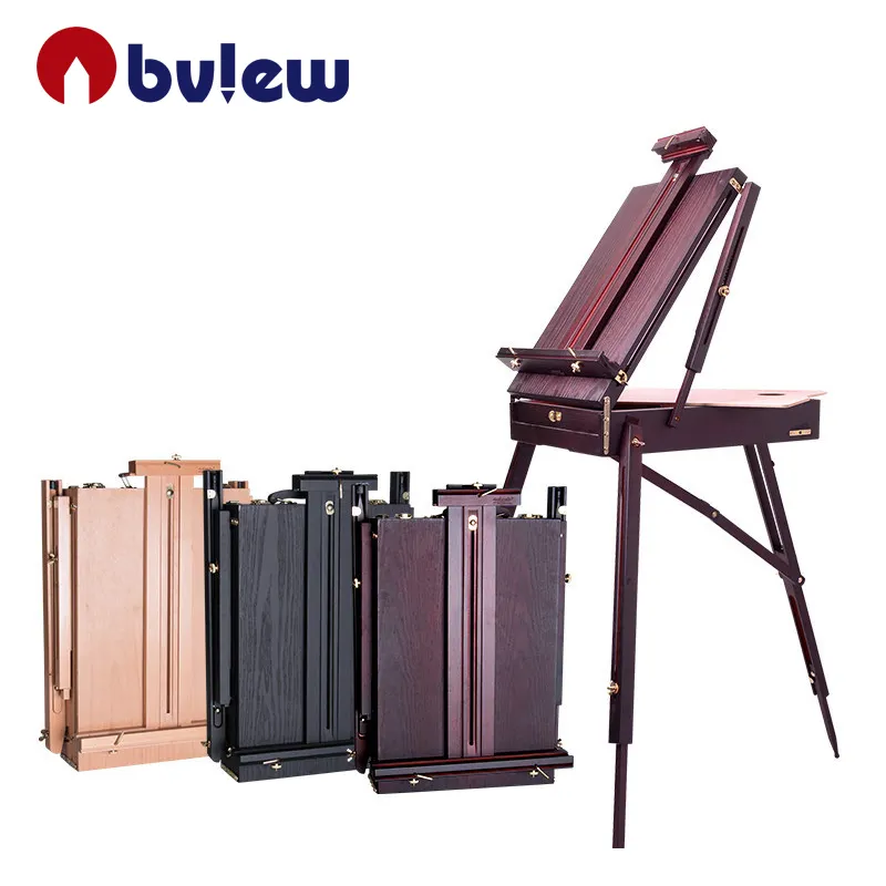 Bview Art Easel Lukisan Kayu, Beech Antik Profesional