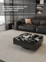 Table basse en pierre de style luxe moderne avec espace de rangement pour salon de maison ou petit appartement