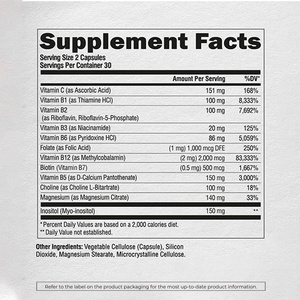 <span class=keywords><strong>Vitamin</strong></span> <span class=keywords><strong>B</strong></span> kompleks dan <span class=keywords><strong>C</strong></span> suplemen termasuk B1 B2 B3 B5 B6 B7 B8 B9 B12 untuk remaja baru lahir energi otak dukungan jantung - Product Image 3