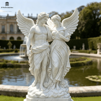 Statue d'Apollon et de Daphné en marbre blanc naturel sculpté à la main, qualité muséale, taille réelle, sculpture de la mythologie grecque pour villa et jardin