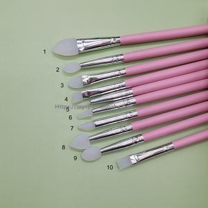 Herramientas para Tinte de Cejas, Pinceles de Silicona para Cejas y Pestañas, Pincel de Silicona Rosa para Sombras de Ojos, Labios y Cejas, Aplicador de Delineador - Product Image 2